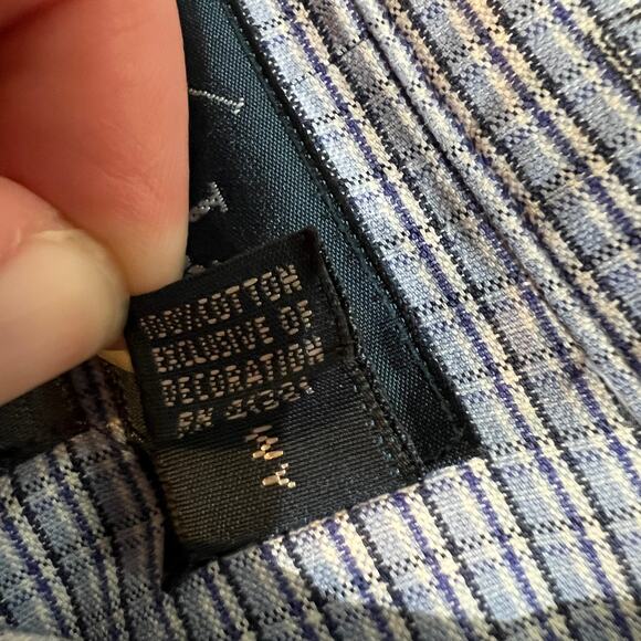 Ralph Lauren Custom Fit - Mens L L/S Button Down Oxford - Blue Gray White Plaid - Picture 9 of 13